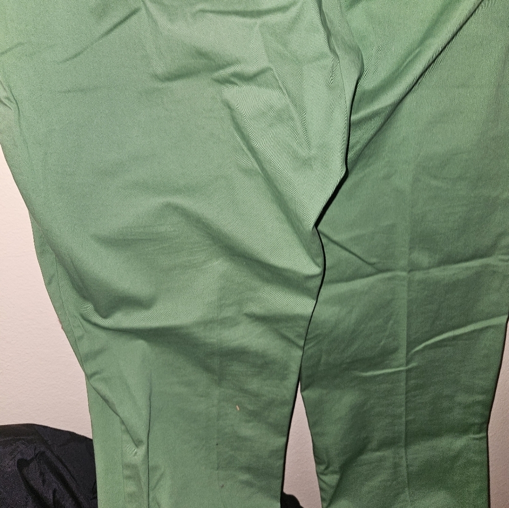 Lands End Womans Green Mid Rise Slim Leg Pants Size 16T - Picture 10 of 13